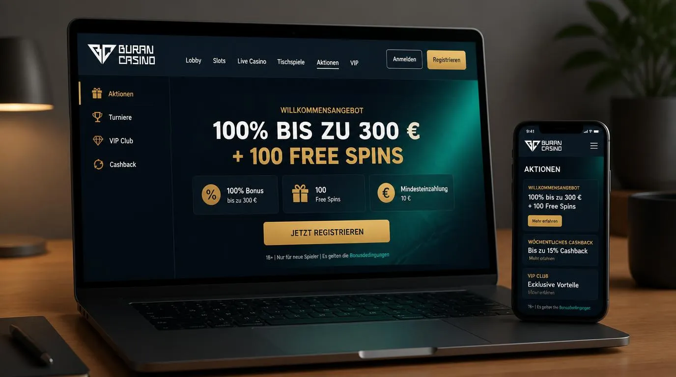 Casino-Bonusübersicht mit Willkommensangebot, Freispielen und einer Mindesteinzahlung von 10 €